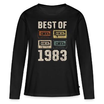 Best Of 1983 Birthday Cassette - Women's Premium Organic Long Sleeve Shirt - black - Front - Julia (174cm)