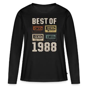 Best Of 1988 Birthday Cassette - Women's Premium Organic Long Sleeve Shirt - black - Front - Julia (174cm)