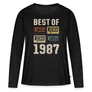 Le meilleur de la cassette d’anniversaire de 1987 - T-shirt manches longues Premium bio Femme - noir - Devant - Julia (174cm)