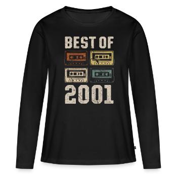 Le meilleur de la cassette d’anniversaire de 2001 - T-shirt manches longues Premium bio Femme - noir - Devant - Julia (174cm)