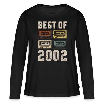 Le meilleur de la cassette d’anniversaire de 2002 - T-shirt manches longues Premium bio Femme - noir - Devant - Julia (174cm)