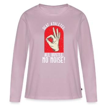 Gehörlosenstolz-Bewusstsein ASL - Frauen Premium Bio Langarmshirt - Altrosa - Vorne - Julia (174cm)