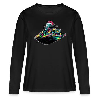 Jet Ski Jet Skiing Weihnachtsmütze Xmas - Frauen Premium Bio Langarmshirt - Schwarz - Vorne - Julia (174cm)