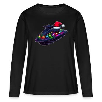 Jet Ski Jet Skiing Weihnachtsmütze Xmas - Frauen Premium Bio Langarmshirt - Schwarz - Vorne - Julia (174cm)
