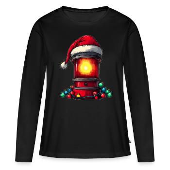 Chauffeur d’ambulance Sirène rouge Lumière Paramédical - T-shirt manches longues Premium bio Femme - noir - Devant - Julia (174cm)