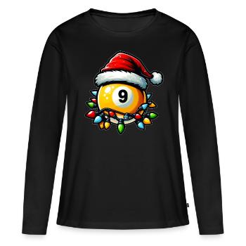 Billardkugel Pool Weihnachtsmütze Xmas - Frauen Premium Bio Langarmshirt - Schwarz - Vorne - Julia (174cm)