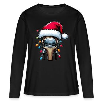 Kniegelenkersatz Bionische Chirurgie Weihnachtsmüt - Frauen Premium Bio Langarmshirt - Schwarz - Vorne - Julia (174cm)