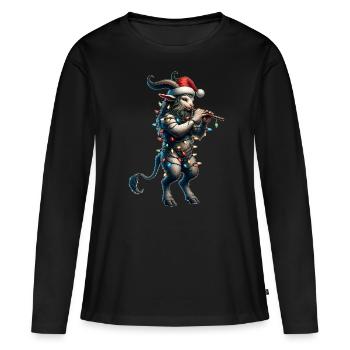 Faun Satyres Chèvre Hommes Grec Ancien Noël - T-shirt manches longues Premium bio Femme - noir - Devant - Julia (174cm)