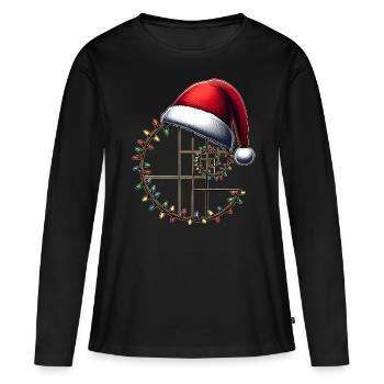 Nombre d’Or de Fibonacci Géométrie Sacrée - T-shirt manches longues Premium bio Femme - noir - Devant - Julia (174cm)