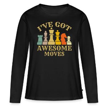 Ich habe tolle Moves - Frauen Premium Bio Langarmshirt - Schwarz - Vorne - Julia (174cm)