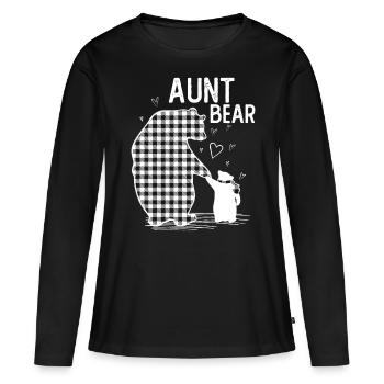 Tante Ours - T-shirt manches longues Premium bio Femme - noir - Devant - Julia (174cm)