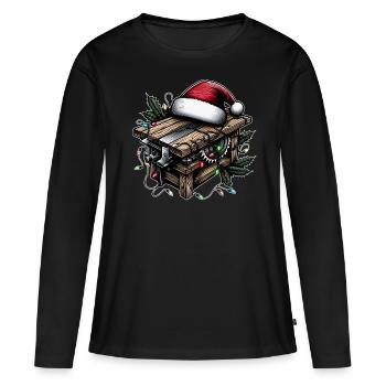 Woodworker Woodworking Carpentry Christmas - Women's Premium Organic Long Sleeve Shirt - black - Front - Julia (174cm)