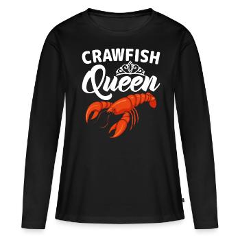 Reine de la langouste cuisinant des écrevisses fruits de mer - T-shirt manches longues Premium bio Femme - noir - Devant - Julia (174cm)