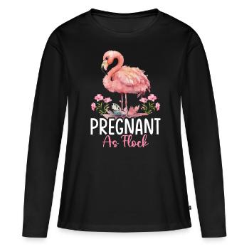 Flamant rose troupeau enceinte femme enceinte comme troupeau - T-shirt manches longues Premium bio Femme - noir - Devant - Julia (174cm)