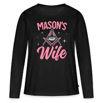 Femme franc-maçonnerie Maître de la franc-maçonnerie - T-shirt manches longues Premium bio Femme - noir - Devant - Julia (174cm)