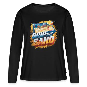 Beachvolleyball The Sand - Frauen Premium Bio Langarmshirt - Schwarz - Vorne - Julia (174cm)