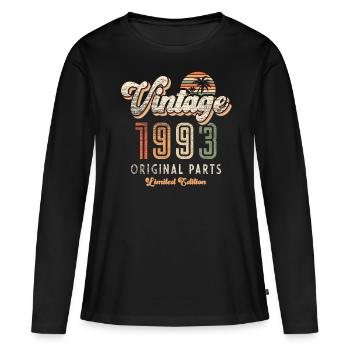 Millésime 1993 Anniversaire Rétro - T-shirt manches longues Premium bio Femme - noir - Devant - Julia (174cm)