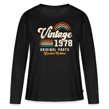 Vintage 1978 Birthday Retro - Women's Premium Organic Long Sleeve Shirt - black - Front - Julia (174cm)