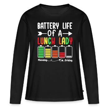Autonomie de la batterie d’un employé dans le - T-shirt manches longues Premium bio Femme - noir - Devant - Julia (174cm)