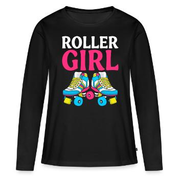 Roller Girl Patinage Patinage Fille Patinage - T-shirt manches longues Premium bio Femme - noir - Devant - Julia (174cm)