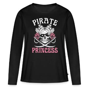 Pirate Princesse Pirate Fille Pirate Fille - T-shirt manches longues Premium bio Femme - noir - Devant - Julia (174cm)