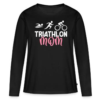 Triathlon Maman Triathlètes Tri-athlètes - T-shirt manches longues Premium bio Femme - noir - Devant - Julia (174cm)