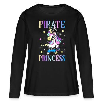 Pirate Princesse Pirate Fille Pirate Fille - T-shirt manches longues Premium bio Femme - noir - Devant - Julia (174cm)