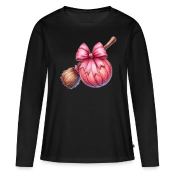 Coquette Bow Ballon Joueur Broomballer - T-shirt manches longues Premium bio Femme - noir - Devant - Julia (174cm)