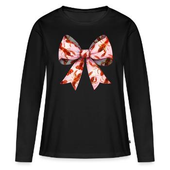 Coquette Bogen Langusten Flusskrebs Muttertag Rosa - Frauen Premium Bio Langarmshirt - Schwarz - Vorne - Julia (174cm)