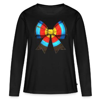 Coquette Bogen Bogenschießen Bogen und Pfeil - Frauen Premium Bio Langarmshirt - Schwarz - Vorne - Julia (174cm)