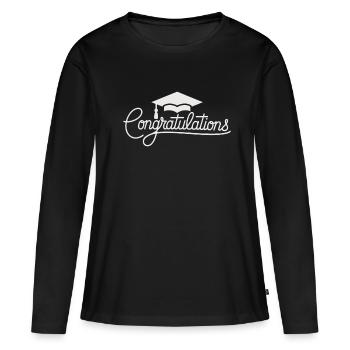 Félicitations pour la réussite de l’examen - T-shirt manches longues Premium bio Femme - noir - Devant - Julia (174cm)