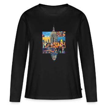 Skyscrapers And Skyscrapers In America - Women's Premium Organic Long Sleeve Shirt - black - Front - Julia (174cm)