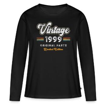 Millésime 1999 Anniversaire Rétro - T-shirt manches longues Premium bio Femme - noir - Devant - Julia (174cm)