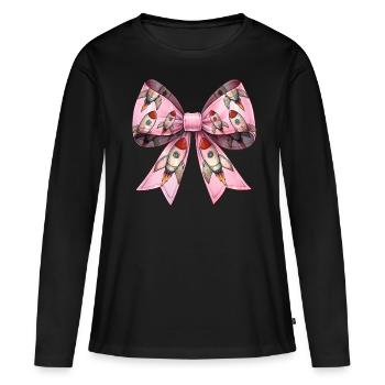 Coquette proue fusée spatiale navette spatiale - T-shirt manches longues Premium bio Femme - noir - Devant - Julia (174cm)
