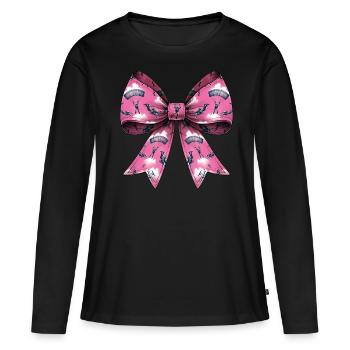 Coquette Bow Parachutisme - T-shirt manches longues Premium bio Femme - noir - Devant - Julia (174cm)