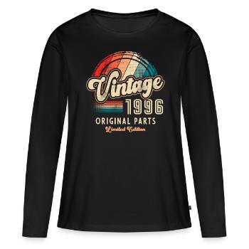 Millésime 1996 Anniversaire Rétro - T-shirt manches longues Premium bio Femme - noir - Devant - Julia (174cm)