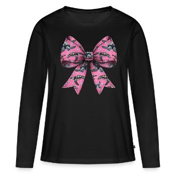 Coquette Bow Tortue Tortue Mer - T-shirt manches longues Premium bio Femme - noir - Devant - Julia (174cm)