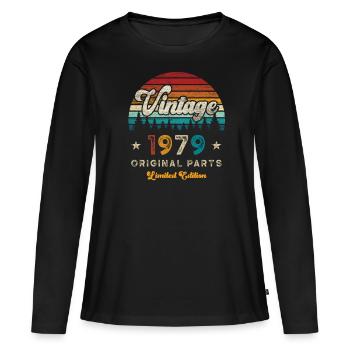 Vintage 1979 Birthday Retro - Women's Premium Organic Long Sleeve Shirt - black - Front - Julia (174cm)
