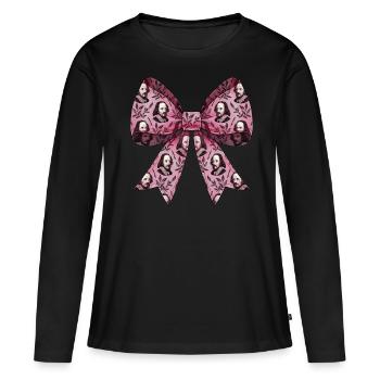 Arc Coquet Shakespeare Littérature Rose - T-shirt manches longues Premium bio Femme - noir - Devant - Julia (174cm)