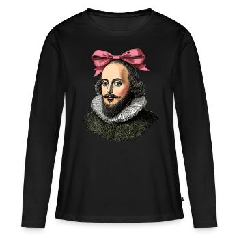 Arc Coquet Shakespeare Littérature Rose - T-shirt manches longues Premium bio Femme - noir - Devant - Julia (174cm)