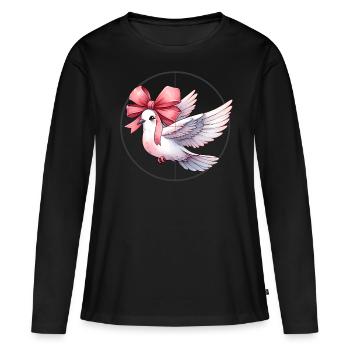 Coquette Bogen Taubenjagd Jäger rosa Schleife Mom - Frauen Premium Bio Langarmshirt - Schwarz - Vorne - Julia (174cm)