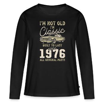 Born 1976 Birthday Classic Car - Women's Premium Organic Long Sleeve Shirt - black - Front - Julia (174cm)