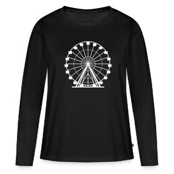 Ferris wheel silhouette for nostalgia fans and - Women's Premium Organic Long Sleeve Shirt - black - Front - Julia (174cm)