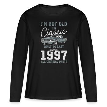 Geboren 1997 Geburtstag Oldtimer - Frauen Premium Bio Langarmshirt - Schwarz - Vorne - Julia (174cm)