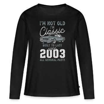 Born 2003 Birthday Classic Car - Women's Premium Organic Long Sleeve Shirt - black - Front - Julia (174cm)