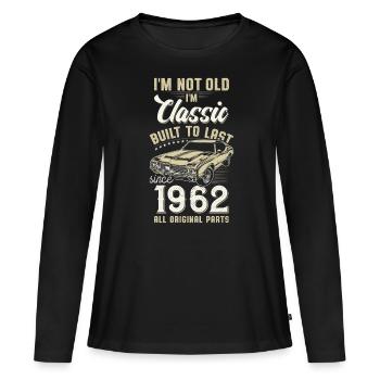 Geboren 1962 Geburtstag Oldtimer - Frauen Premium Bio Langarmshirt - Schwarz - Vorne - Julia (174cm)