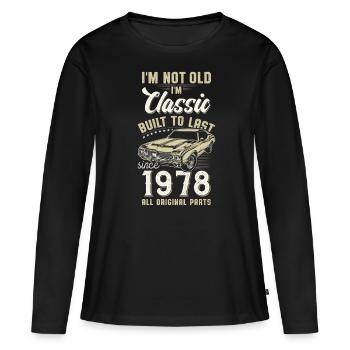 Geboren 1978 Geburtstag Oldtimer - Frauen Premium Bio Langarmshirt - Schwarz - Vorne - Julia (174cm)