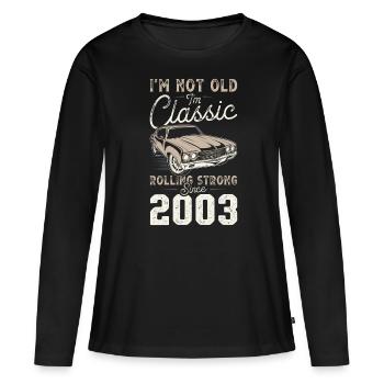 Born 2003 Birthday Classic Car - Women's Premium Organic Long Sleeve Shirt - black - Front - Julia (174cm)