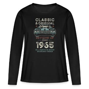 Born 1965 Birthday Classic Car - Women's Premium Organic Long Sleeve Shirt - black - Front - Julia (174cm)