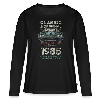Born 1985 Birthday Classic Car - Women's Premium Organic Long Sleeve Shirt - black - Front - Julia (174cm)
